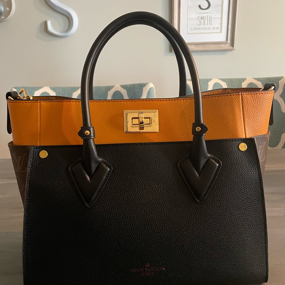 Louis Vuitton Black and Orange Satchel